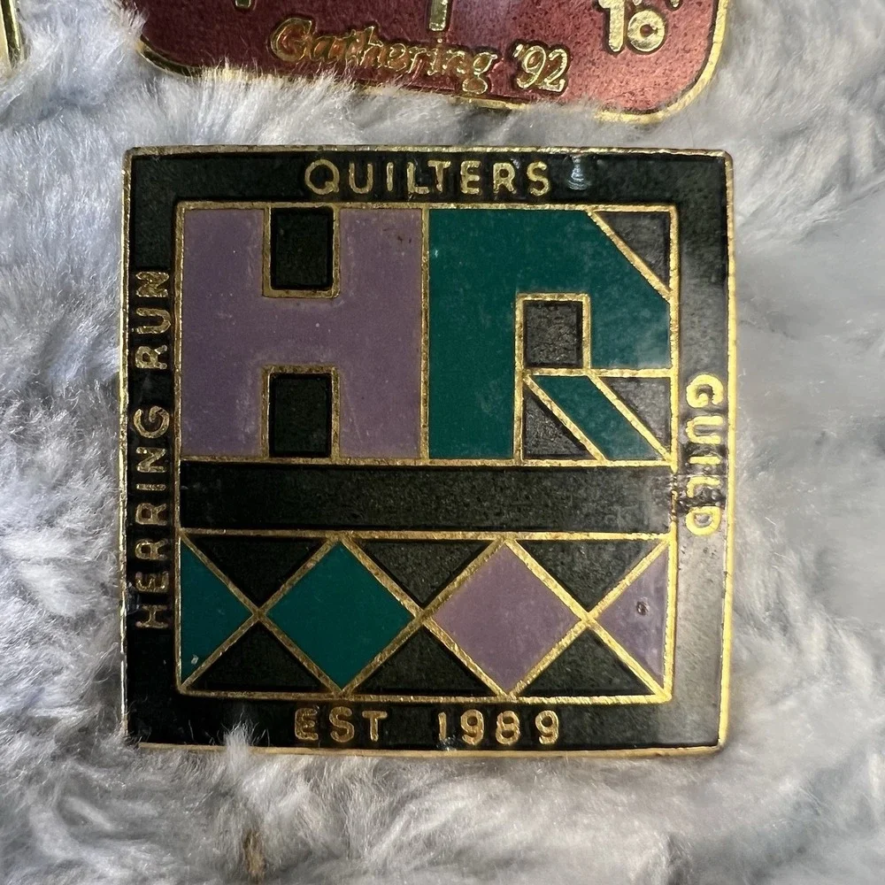 Vintage Quilting Guild Enamel Pins Lot Quilters Alliance Quilt Block Craft
